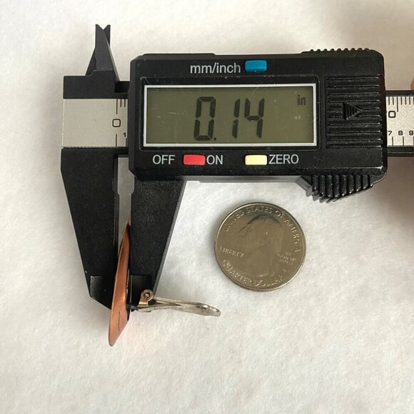 VTG Signed Renoir Matisse Copper Modernist Enamel Teardrop Clip On Earrings - Picture 16 of 16